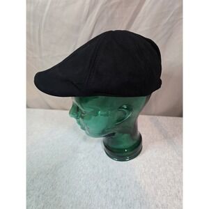 Zara Hat Newsboy Fitted Mens Medium Black Ivy Flat Cap Driver Casual Style